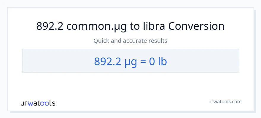 892.2 mga mikrogramo patungong Lbs na conversion