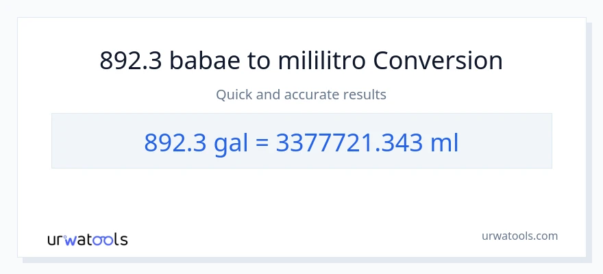 892.3 Mga galon patungong mga mililitro na conversion