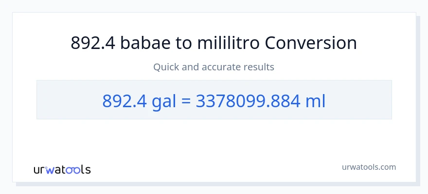 892.4 Mga galon patungong mga mililitro na conversion