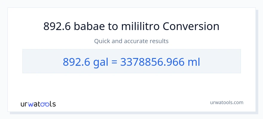 892.6 Mga galon patungong mga mililitro na conversion
