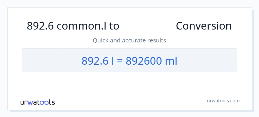 تبدیل 892.6 Liters به میلی‌لیتر
