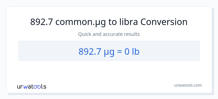 892.7 mga mikrogramo patungong Lbs na conversion