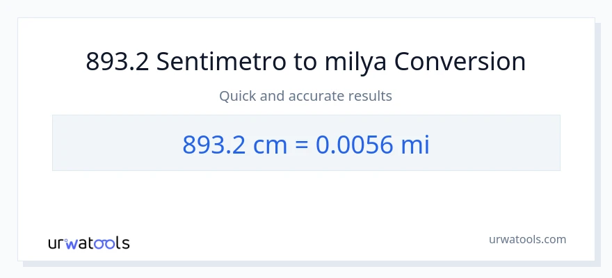 893.2 Mga Sentimetro patungong milya na conversion