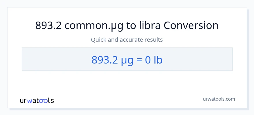 893.2 mga mikrogramo patungong Lbs na conversion