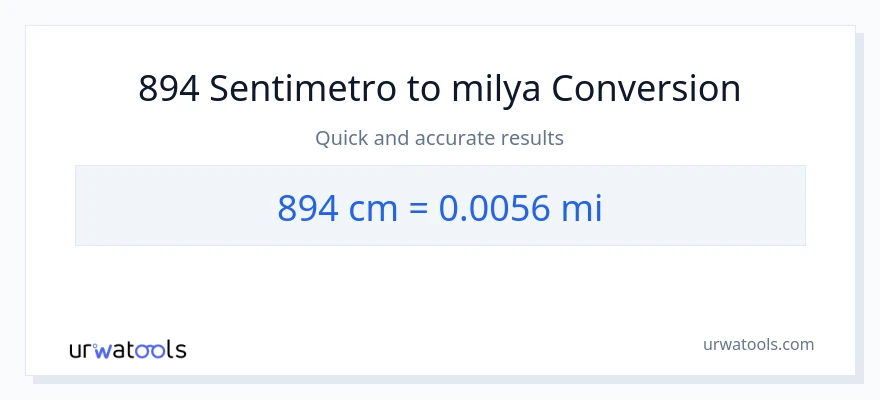 894 Mga Sentimetro patungong milya na conversion