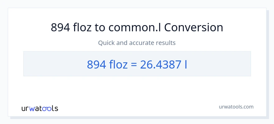894 mga onsa ng likido patungong Liters na conversion