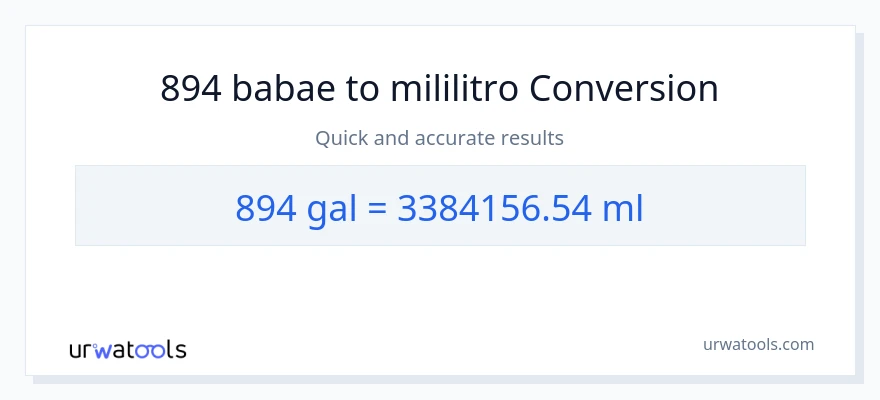 894 Mga galon patungong mga mililitro na conversion