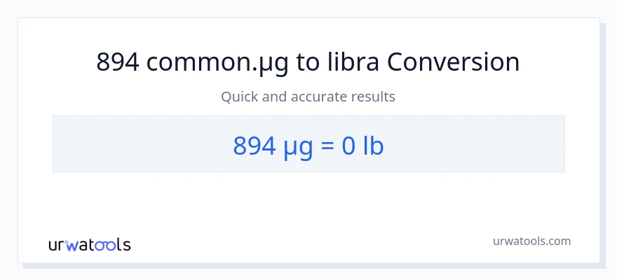 894 mga mikrogramo patungong Lbs na conversion