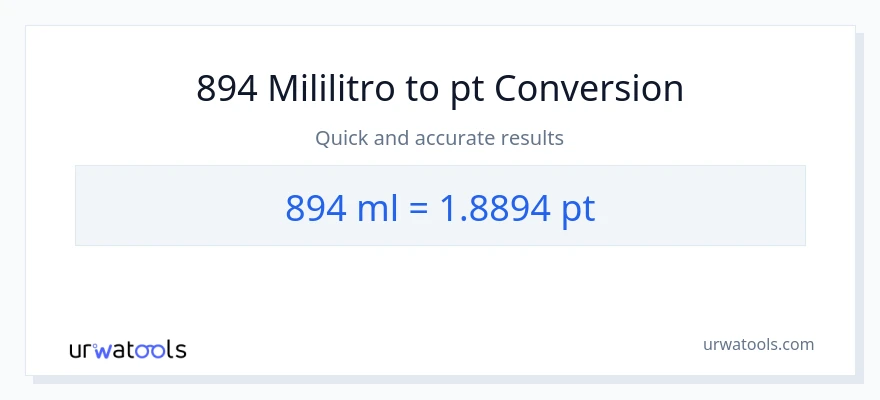 894 mga mililitro patungong Pints na conversion