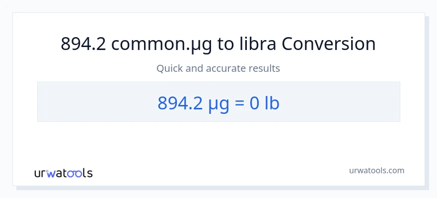 894.2 mga mikrogramo patungong Lbs na conversion
