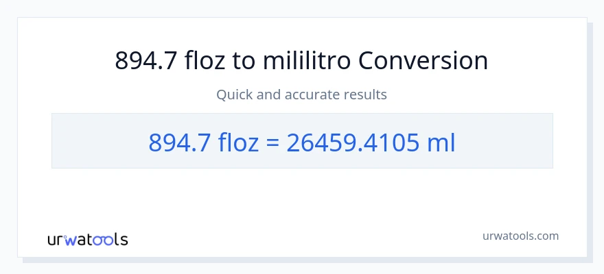 894.7 mga onsa ng likido patungong mga mililitro na conversion