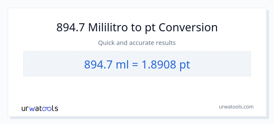 894.7 mga mililitro patungong Pints na conversion