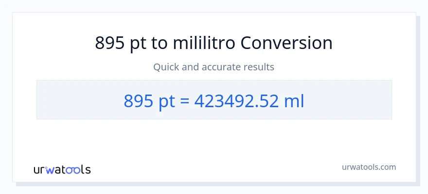 895 Pints patungong mga mililitro na conversion