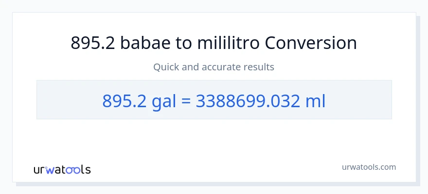 895.2 Mga galon patungong mga mililitro na conversion
