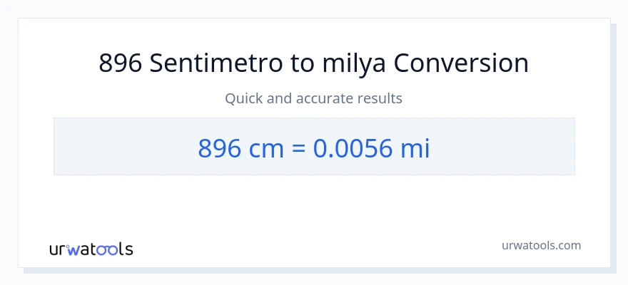 896 Mga Sentimetro patungong milya na conversion