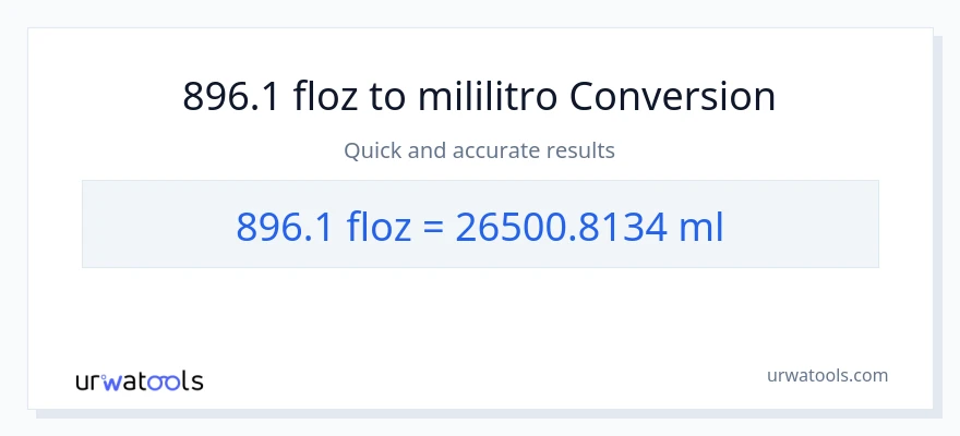896.1 mga onsa ng likido patungong mga mililitro na conversion