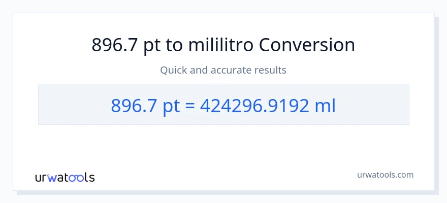 896.7 Pints patungong mga mililitro na conversion