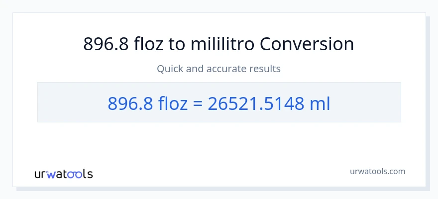 896.8 mga onsa ng likido patungong mga mililitro na conversion