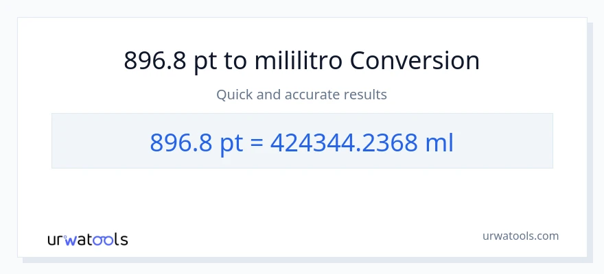 896.8 Pints patungong mga mililitro na conversion