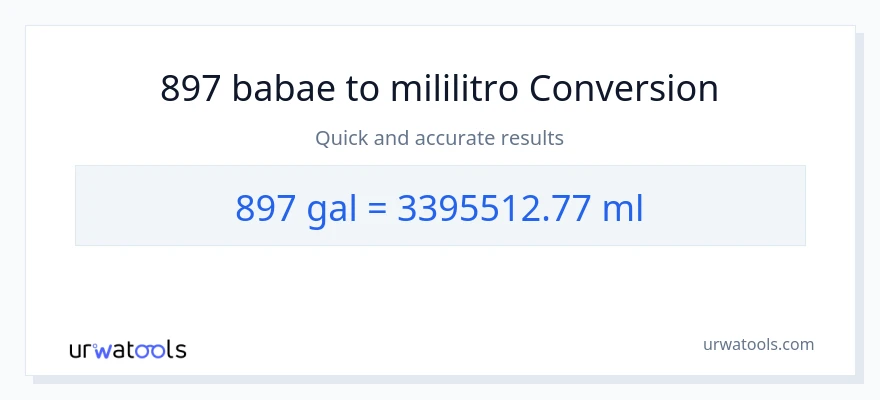 897 Mga galon patungong mga mililitro na conversion