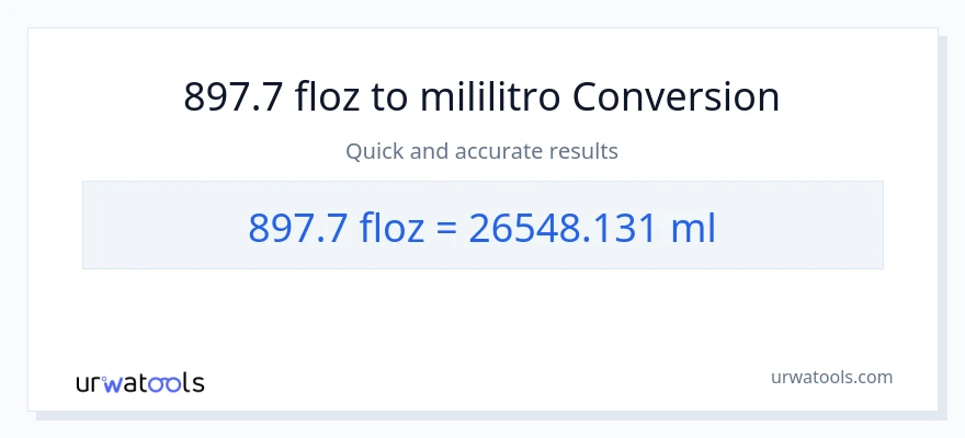897.7 mga onsa ng likido patungong mga mililitro na conversion