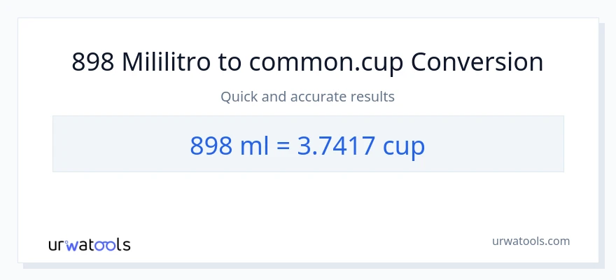 898 mga mililitro patungong mga tasa na conversion