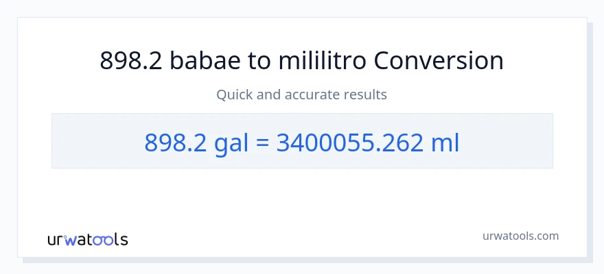 898.2 Mga galon patungong mga mililitro na conversion