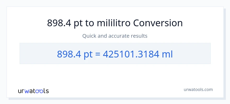898.4 Pints patungong mga mililitro na conversion