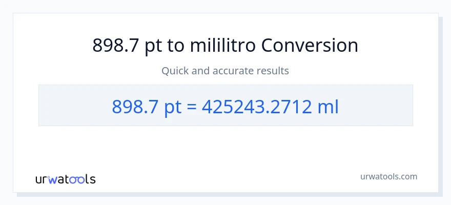 898.7 Pints patungong mga mililitro na conversion