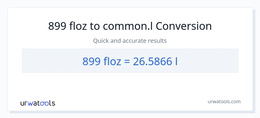 899 mga onsa ng likido patungong Liters na conversion