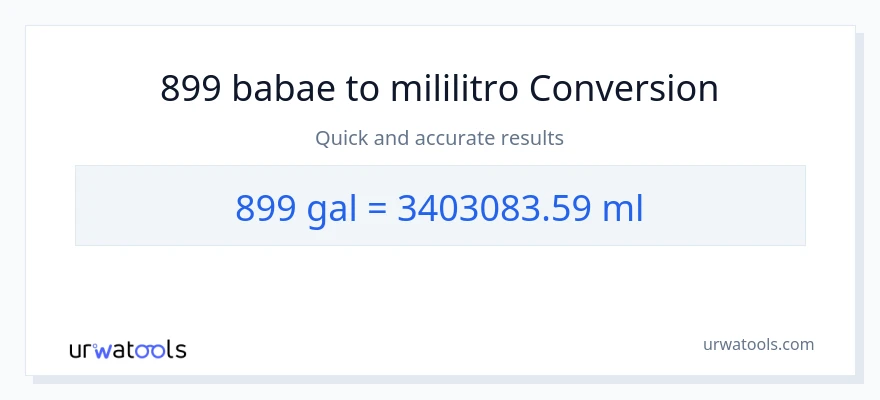 899 Mga galon patungong mga mililitro na conversion