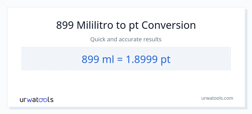 899 mga mililitro patungong Pints na conversion