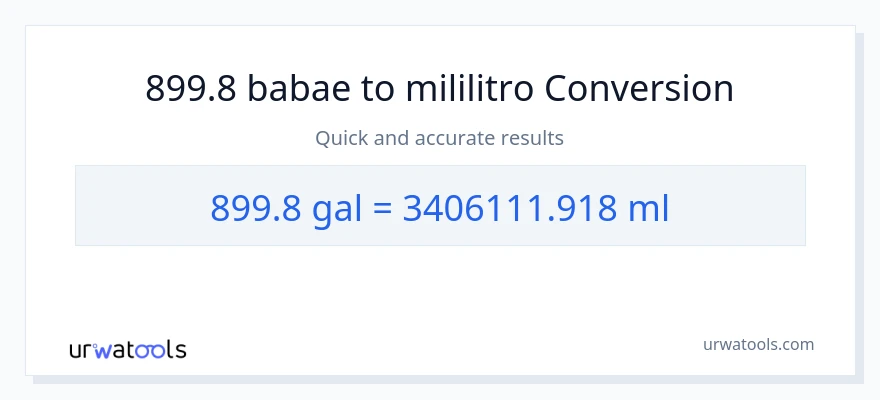 899.8 Mga galon patungong mga mililitro na conversion