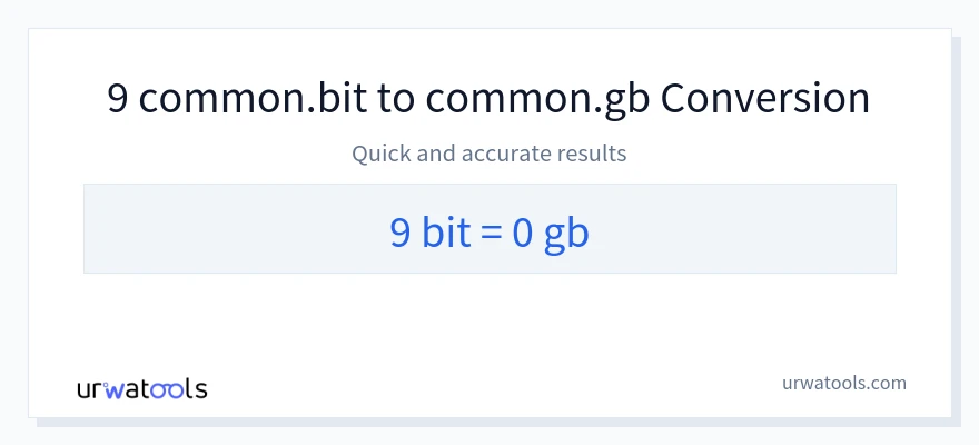 9 Bits 到 Gigabytes 轉換