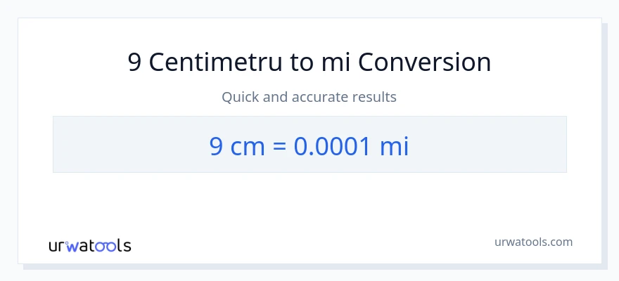 Conversie 9 Centimetri la mile