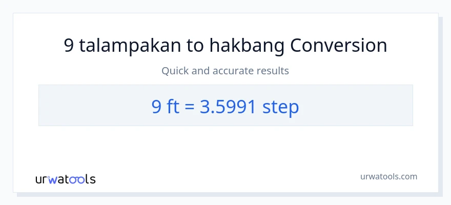 9 Mga Paa patungong mga hakbang na conversion
