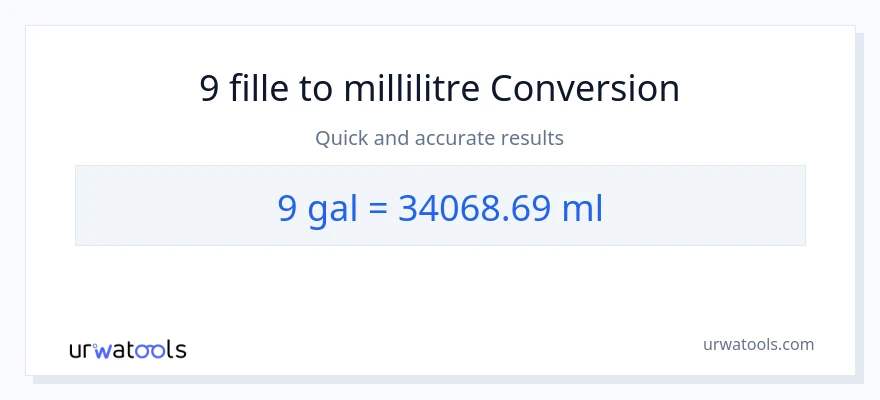 Conversion 9 Gallons vers millilitres