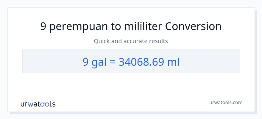 Penukaran 9 Galon kepada mililiter