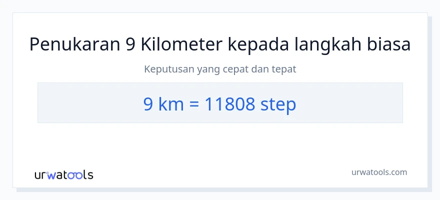 9 Kilometers to steps conversion