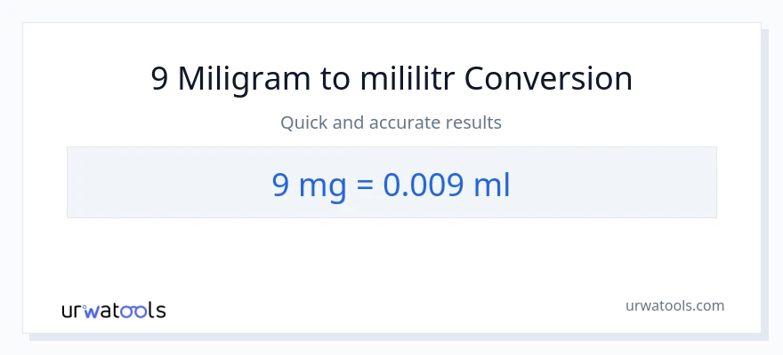 Konverze z miligramy na mililitrů: 9