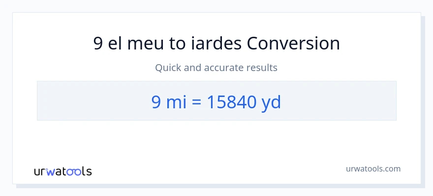 Conversió de 9 milles a iardes