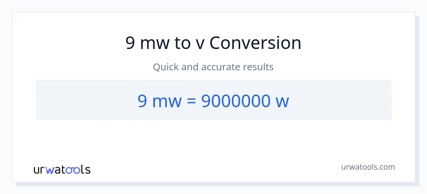 9 megawatt til watt konvertering