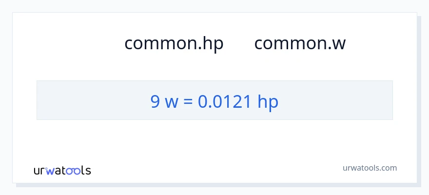 تبدیل 9 وات به اسب بخار