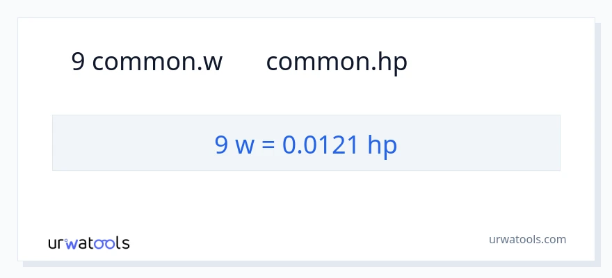 9 واٹ سے ہارس پاور کی تبدیلی