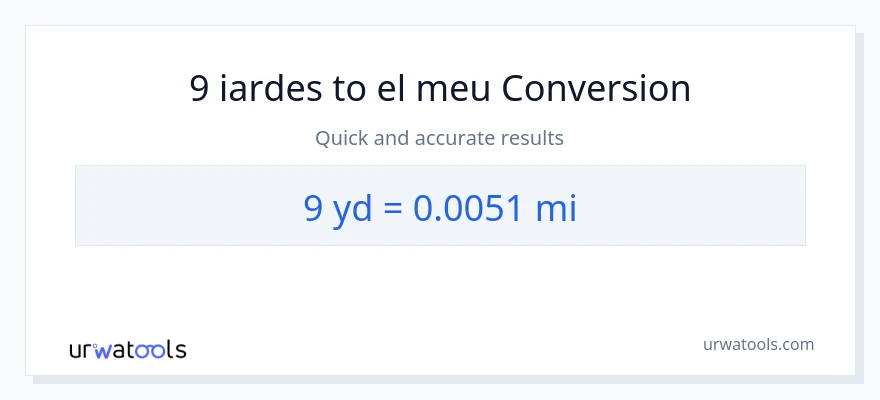 Conversió de 9 iardes a milles