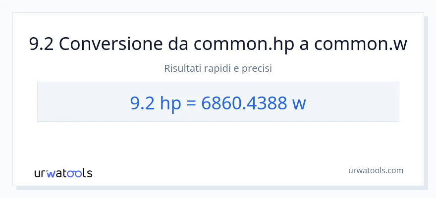 Conversione da 9.2 potenza a watt