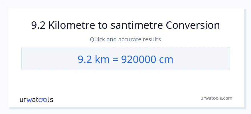 9.2 Kilometreler'den Santimetre'e dönüşüm