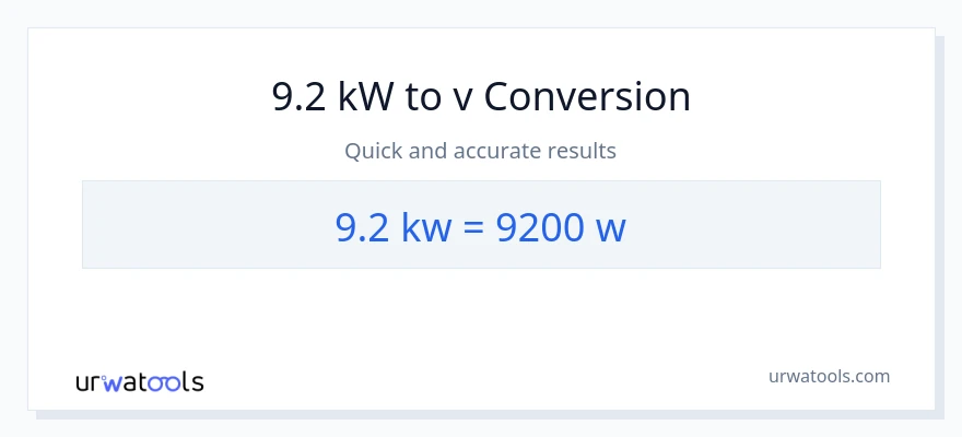 9.2 kilowatt til watt konvertering