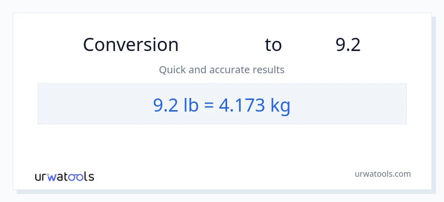 تبدیل 9.2 Lbs به کیلوگرم