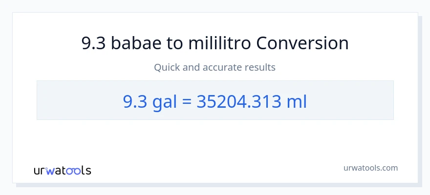 9.3 Mga galon patungong mga mililitro na conversion